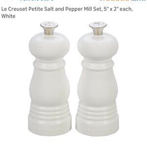 Le Creuset Petite Salt and Pepper Mill Set, 5" x 2" each, White
